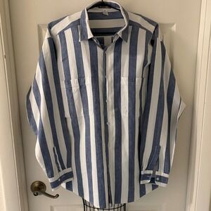 Outback Red Vtg Striped Button Down Long Sleeve Shirt Y2K Oversized Mens L EUC